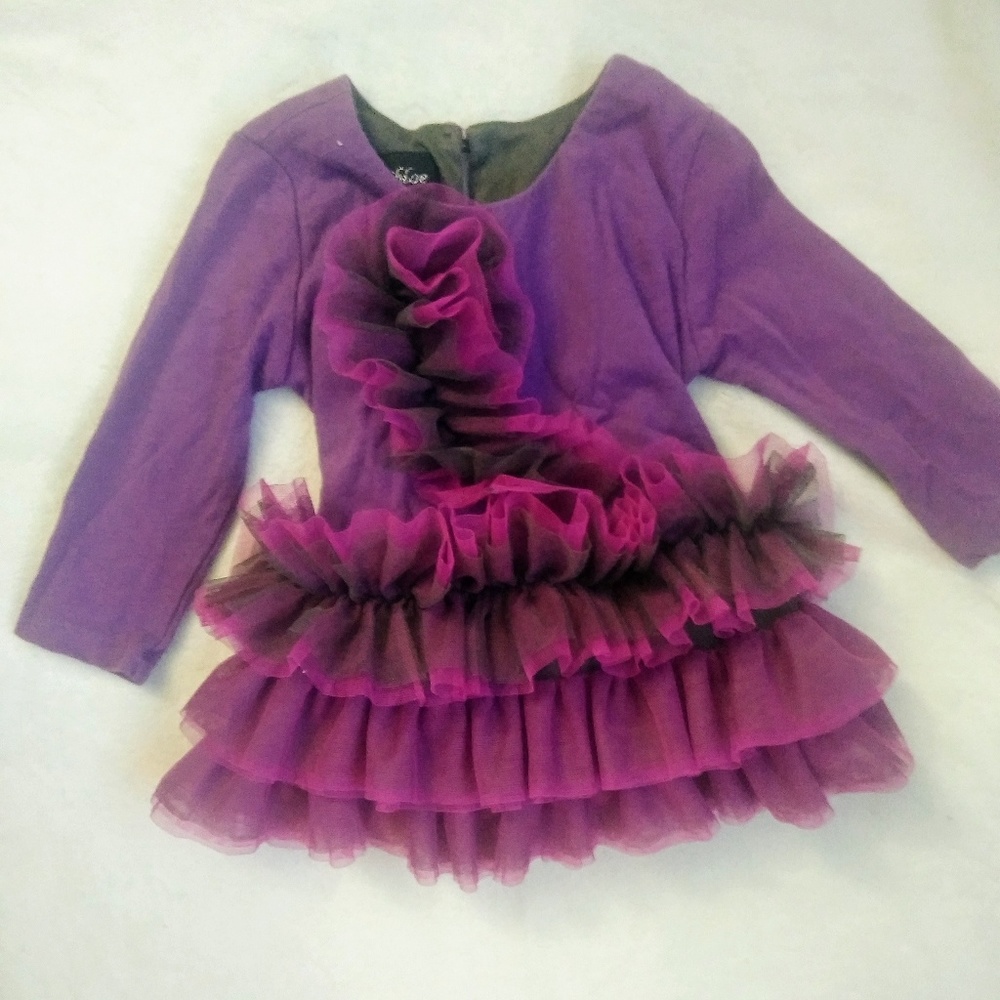 Isabella & Chloe baby girl purple ruffle dress